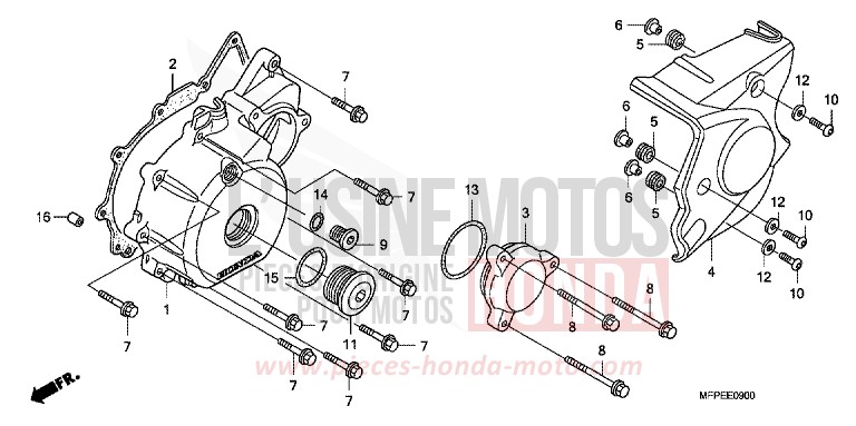 LEFT CRANKCASE COVER for CB1300 Super Bold'or ABS GRAPHITE BLACK (NHB01EB) from 2010